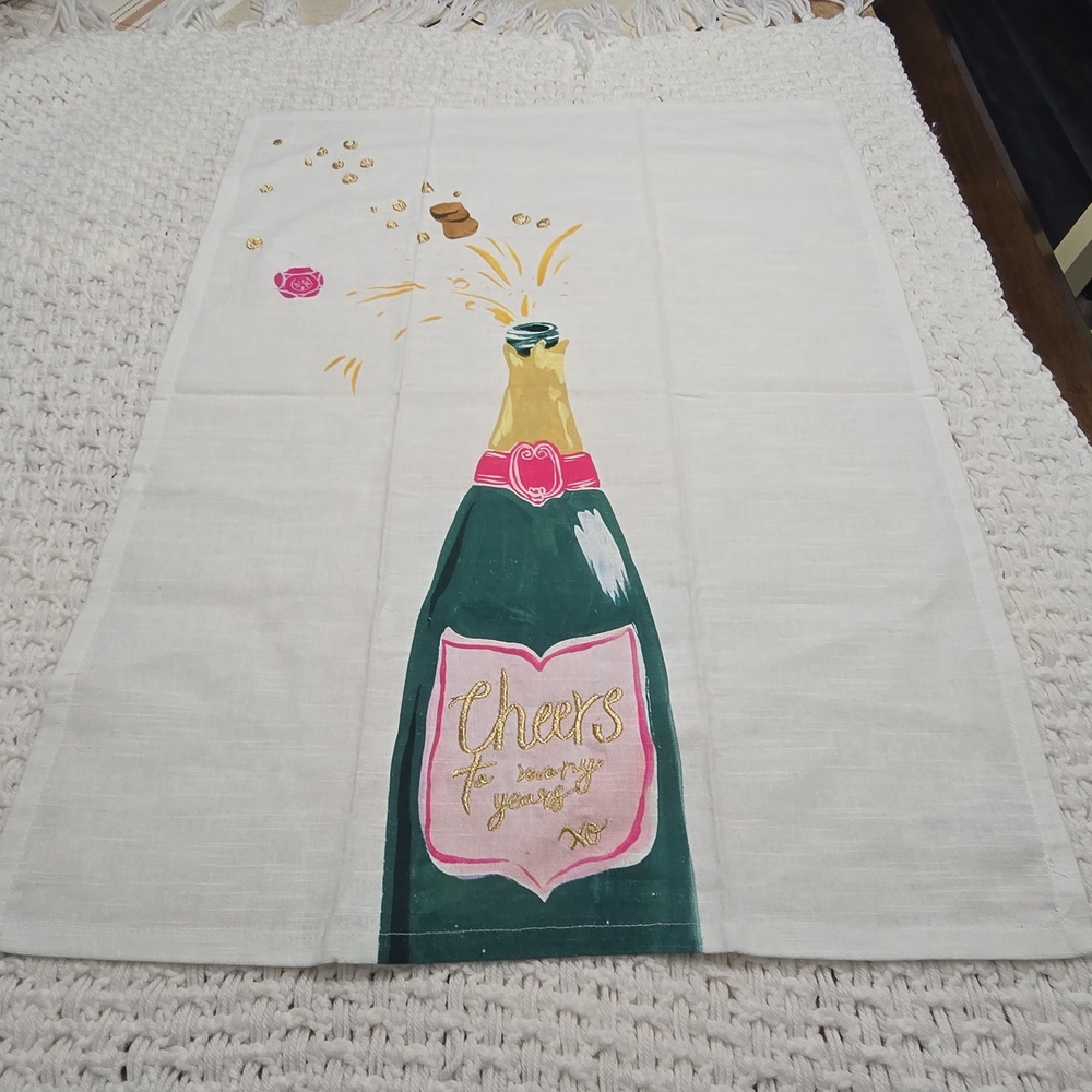 Champagne Bottle Tea Towel
